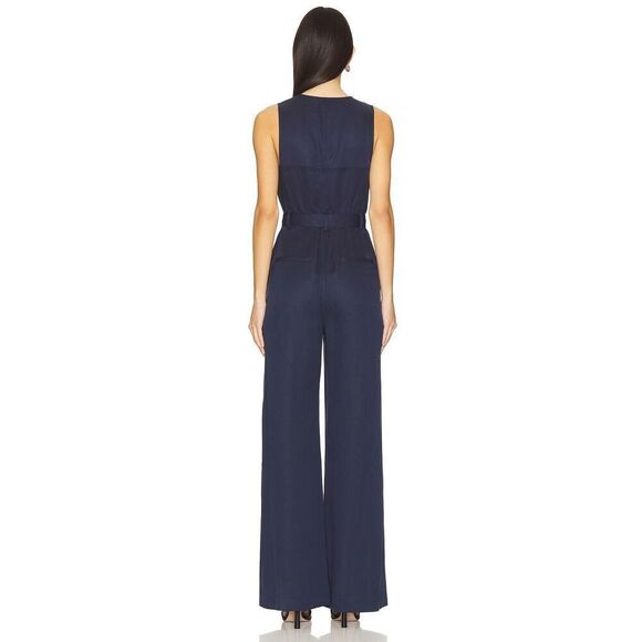 Ulla Johnson Women's Navy Cotton Wide-Leg Jumpsuit Size 16 NWOT - Picture 5 of 10
